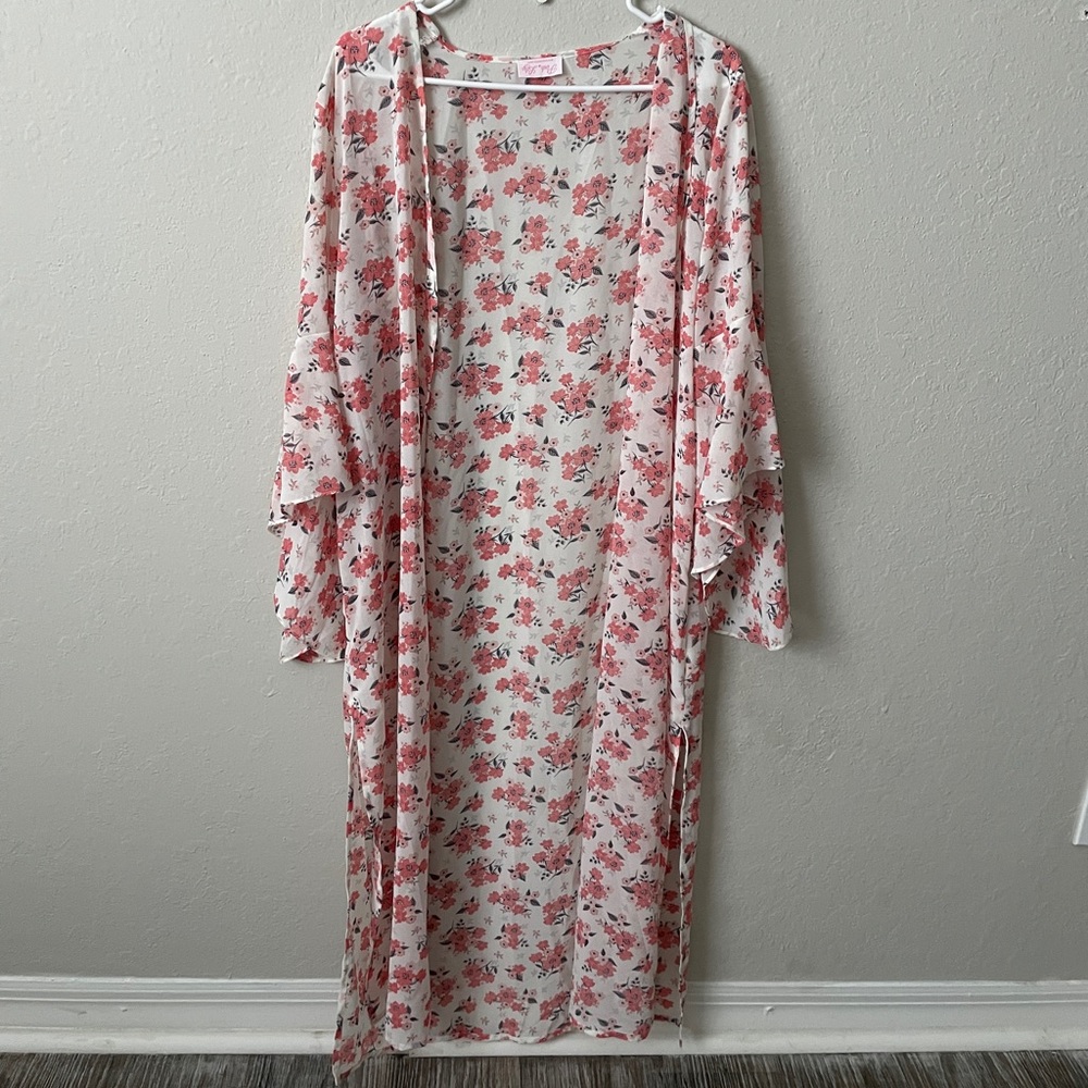 Pink Lily duster kimono